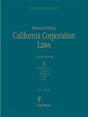 cover image of Ballantine & Sterling, California Corporation Laws